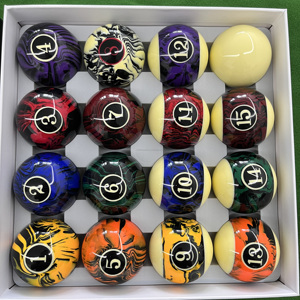 Haute qualité 16 pièces/ensemble 57.25mm résine <span class=keywords><strong>marbre</strong></span> apparence <span class=keywords><strong>piscine</strong></span> et boules de billard 2 1/4 pouces marbrure boule de billard ensemble - Product Image 6