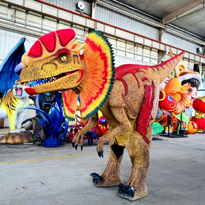 Jurassic Park Dinosaur World Animatronic Dilophosaurus Jambes cachées Costume de dinosaure marchant pour spectacle sur scène - Product Image 1