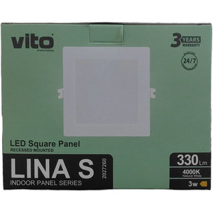 Plafonnier LED carré 80x80mm 3W lumière naturelle encastré - Product Image 3