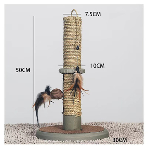 Toptan kedi tırmalama sütunu kapalı yavru kedi aktivite Scratcher Premium saman halat çizik ağacı sarkan topu ile - Product Image 2