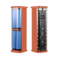 Boîtier de batterie externe 8X18650 PD 22,5W à charge rapide avec écran LED transparent, boîte de rangement de batterie USB+Type-C