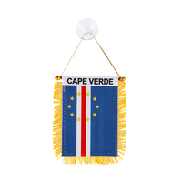 Drapeaux de voiture et de mur personnalisés avec pompons, motif Jamaïque, pour décoration nationale, vente en gros