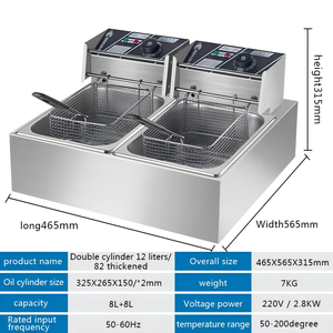 Nồi chiên điện công nghiệp hai ngăn, hai giỏ, chiên gà rán 8l+8l, có hẹn giờ, sản phẩm mới 2020 - Product Image 6