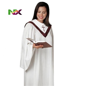 Robe de cérémonie personnalisée pour pasteur d'église chrétienne, uniforme d'hyms, col rond, 4 saisons, en polyester - Product Image 3