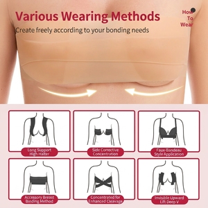 Soutien-gorge adhésif réutilisable en silicone pour le lifting des seins, doux, respectueux de la peau, respirant, sans couture, sans dos - Product Image 4