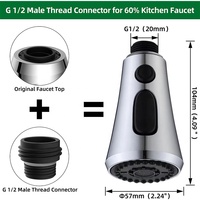 En gros, Tête de pulvérisation pour robinet de cuisine avec 9 adaptateurs, Accessoires de robinet, Aérateur de bec de robinet pour évier de cuisine
