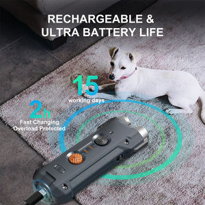 Répulsif à ultrasons pour chiens rechargeable, contrôle des aboiements, étanche IP67, écologique, portée efficace de 10 mètres, 3 modes de fonctionnement, en plastique - Product Image 3