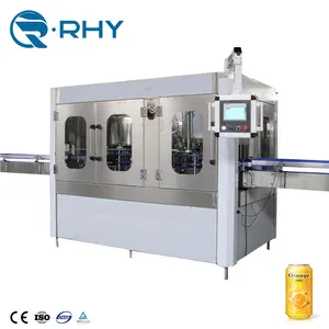 Complete Small Scale Beverage Making Flavored Drink Juice Filling Machine for Cans