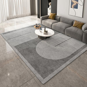 Alfombra Geométrica Abstracta Wan Xinlong, Rectangular, Antideslizante, Estilo Escandinavo, para Sala de Estar, Sofá, Mesa de Centro, Terciopelo Cristal - Product Image 2