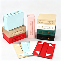 Boîte en carton, boîte magnétique, fermeture pliable, emballage plat, boîte cadeau en carton, finition mate, logo personnalisé, poignée en cuir cosmétique