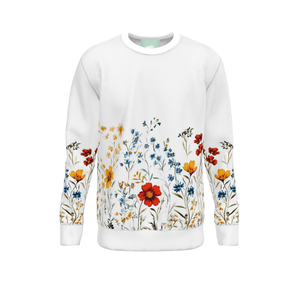 Sudadera Corta con Estampado Floral para Mujer, en Mezcla de Felpa de 340 g/m², con Silueta Moderna para un Estilo Urbano y a la Moda - Product Image 1