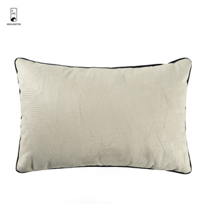 60*40cm <span class=keywords><strong>Beige</strong></span> Plante Feuille Chaude En Relief Décor À La Maison Oreillers avec Passepoil <span class=keywords><strong>Noir</strong></span> Polyester <span class=keywords><strong>Housse</strong></span> <span class=keywords><strong>De</strong></span> <span class=keywords><strong>Coussin</strong></span> Personnalisée - Product Image 2