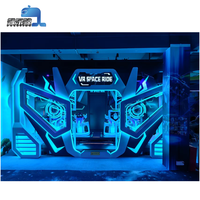 Manège d'arcade VR intérieur à structure en acier, 4 places, avec 17 jeux pour parc d'aventure et centre commercial