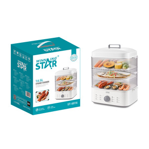 <span class=keywords><strong>Vaporera</strong></span> Eléctrica WINNING <span class=keywords><strong>STAR</strong></span> ST-6916 de 3 Niveles, 14.5L, 850W, para el Hogar, para Dim Sum, Dumplings, Bollos, Calentador de Alimentos - Product Image 1