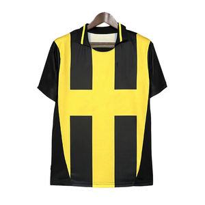 Fabricante personalizado Retro fútbol Jersey silicona 3D bordado corte automático coser diseño Vintage fútbol pantalones cortos nombre superior - Product Image 1