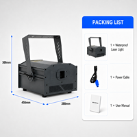 Luz Láser de Animación RGB a Todo Color de 20W, IP65 Impermeable, DMX512, Iluminación de Escenario para DJ, Conciertos, Discotecas y Eventos al Aire Libre