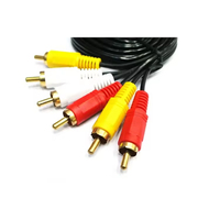 1.5M/3m/5M/10M altın kablo 3 RCA erkek 3 RCA erkek kompozit ses Video AV kablo kordonu TV DVD bağlamak uydu TV alıcısı