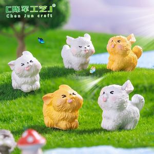 Weijin Moss Micro-Paisaje lindo corriendo pequeño perro blanco Diy accesorios decorativos Mini coche escritorio pequeños adornos - Product Image 3