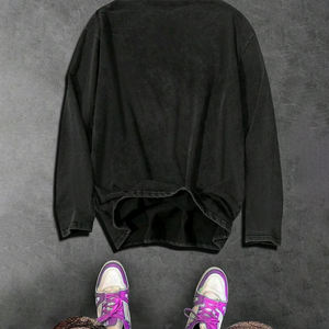 Sudaderas de Hombre KINGSEN OEM, Lavadas con Ácido, 100% Algodón, Gruesas, Transpirables, Antiencogimiento, Cuello Redondo, Estilo Vintage - Product Image 1