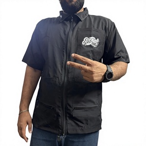 Chaleco de Barbero Negro con Cierre para Hombre, con Bolsillos Delanteros y Logotipo Impreso, Ropa Exterior Informal para Peinado y Estilismo - Product Image 6