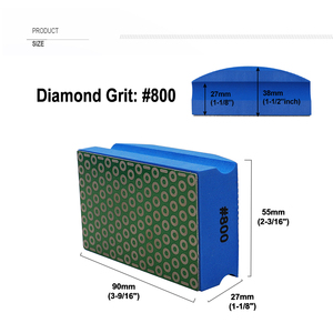 Grit800 Tampon de polissage manuel en diamant électrolytique 90X55MM Bloc de tampons de ponçage en diamant revêtu pour marbre, granit, béton, verre - Product Image 2