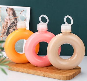 <strong>Custom</strong> Logo 16oz 500ml Milk Tea <strong>Juice</strong> PP Beverage Bottle High Temperature Resistance Round Donut Plastic Bottle - Product Image 5