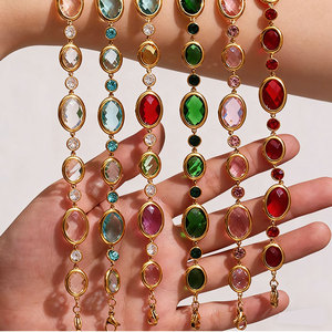Luxury 316L Stainless Steel 14k 18k Gold Plated Women's Fashion <b>Bracelet</b> & Bangles Colorful <b>Gemstone</b> <b>Bracelet</b> for Women - Product Image 2