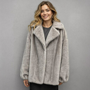 <span class=keywords><strong>Veste</strong></span> oversize personnalisée Jancoco pour femme, coupe courte et carrée, <span class=keywords><strong>en</strong></span> fausse fourrure, pour l'automne et l'hiver - Product Image 1