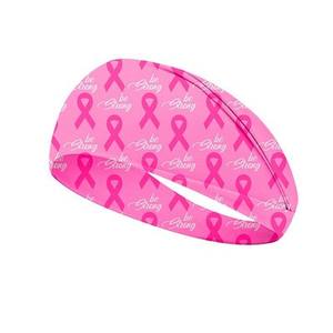 Diadema deportiva con cinta rosa a la moda de alta calidad, diadema para concientización sobre el cáncer de mama para mujer - Product Image 2