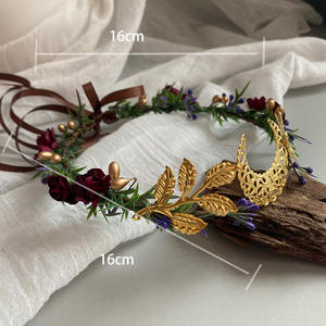 Coiffe d'elfe de la forêt, ornement frontal, coiffe de fée, <span class=keywords><strong>couronne</strong></span> rétro de déesse grecque, feuille, lune, <span class=keywords><strong>couronne</strong></span> de festival - Product Image 5
