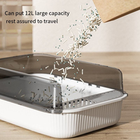 Caja de Arena para Gatos XL Rectangular Portátil, Material Plástico, Fácil de Limpiar, Contenedor Práctico para Arena de Mascotas para Gatos de Interior
