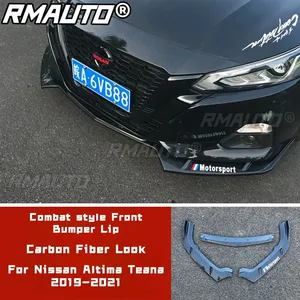 For Nissan Altima Teana 2019-2021 Body Kit Front Bumper Lip Glossy <b>Black</b> Red Line <b>Combat</b> Style Bumper Diffuser Car Accessories - Product Image 2