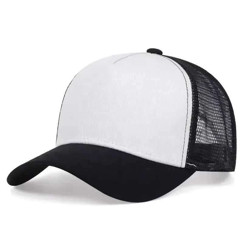 Chapéus de malha com 5 painéis aceitam logotipo personalizado 2024 produtos atacado bordado personalizado chapéus de caminhoneiro esportivos para homens