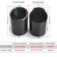 Cache de Décoration d'Échappement en Acier Inoxydable et Fibre de Carbone de Haute Qualité pour Accessoires Extérieurs de Voiture (Sortie d'Échappement) - Exportation Directe Usine