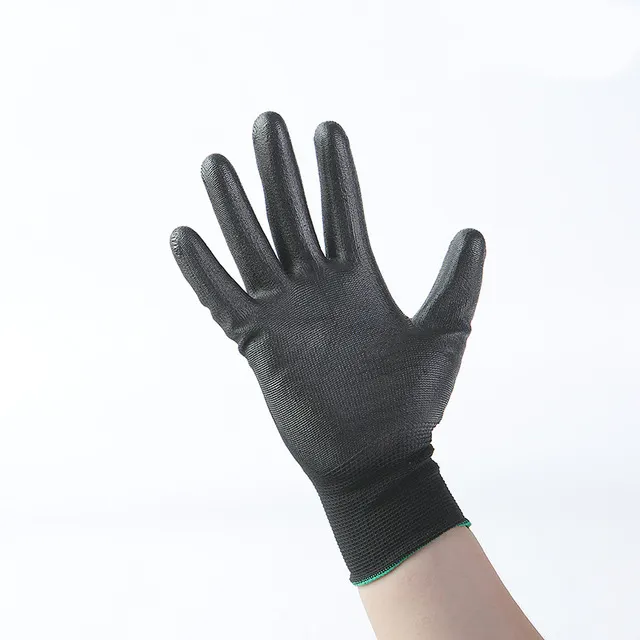 Nylon Palm Coated Gloves PU Coated Rubber Impregnated Gloves Dustproof Electronic Labor Work Safety Gloves