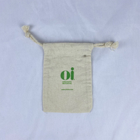 Pochette de rangement pour bijoux en tissu recyclé avec impression de logo personnalisé, sac à poussière luxueux à cordon de serrage pour femmes