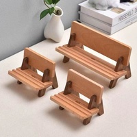 Petite chaise simple support de téléphone portable Rangement de bureau rechargeable téléphone portable chaise mignonne support en bois massif réglable