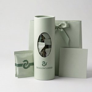 Artisan Loose Leaf Tea Packaging Round Cylinder <b>Box</b> with Clear Window Rigid Cardboard Paper Tube Custom Logo Printing - Product Image 1