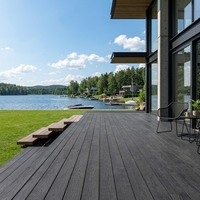 Dalles de jardin imperméables VMKON, planches de terrasse en WPC emboîtables, revêtement de sol en composite PVC pour terrasse extérieure