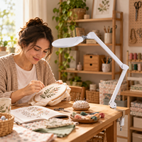 Loupe LED ESD à pince en gros, grande lampe optique électronique en verre pour extension d'ongles et de cils
