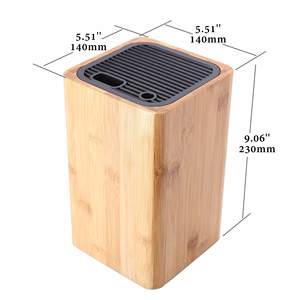 Bloque de Cuchillos de Bambú para Tijeras y Varilla de Afilado, Soporte Redondo para Almacenamiento de Cuchillos de Cocina - Product Image 3