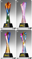 HBL trophée en cristal étoile à cinq branches prix de glaçure en verre créatif pour les employés exceptionnels sculpté souvenirs d'événement de bricolage