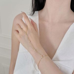 Dylam Unique Charm Fine Jewelry Manufacturer 925 <b>Silver</b> Link Chain 5A Zirconia Pendant Finger Chain <b>Bangles</b> & <b>Bracelets</b> - Product Image 4