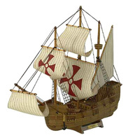 Modelo de barco de madera de la bandera de SANTA María y los caballeros de los Estados Unidos, película de niño coleccionable, regalo del Día del Padre