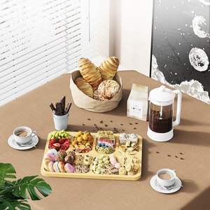 Tabla de queso de charcutería de bambú portátil con compartimentos de cubierta Tabla de charcutería portátil con tapa entrelazada para viajes - Product Image 6