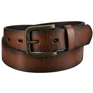 Ceintures en cuir de vachette marron vintage à vendre, accessoires pour hommes, ceinture en cuir véritable de haute qualité avec boucle, prix avantageux - Product Image 1