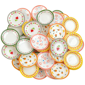 Novedades en Platos Decorativos de Resina Plástica con Diseño Floral, Coloridos y Surtidos, Mini Platos de Frutas para Manualidades, Proyectos de Casa de Muñecas y Accesorios de Bricolaje - Product Image 1