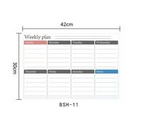 Planificateur hebdomadaire personnalisé, tableau effaçable à sec pour réfrigérateur avec support magnétique, format A3 A4, design Art Déco, certifié EN71