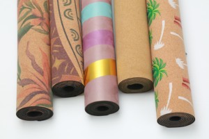 Tapis de <span class=keywords><strong>yoga</strong></span> en liège texturé à grain fin, feuille mince à base de tissu, motifs personnalisés, gravure au laser - Product Image 3