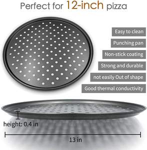 <span class=keywords><strong>Teglia</strong></span> per <span class=keywords><strong>Pizza</strong></span> Pieghevole Antiaderente in Acciaio Inox da 14 Pollici con Vassoio Forato per <span class=keywords><strong>Pizza</strong></span> Croccante e Pietre per <span class=keywords><strong>Pizza</strong></span> - Product Image 2